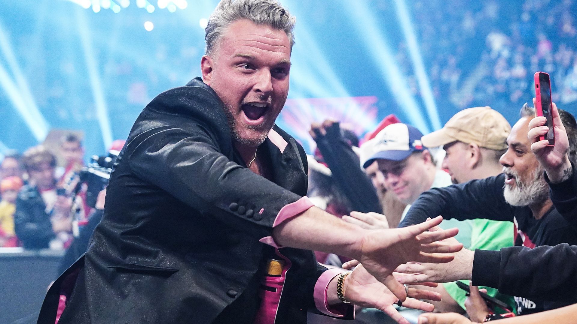 Pat McAfee greets fans at WWE Saturday Night