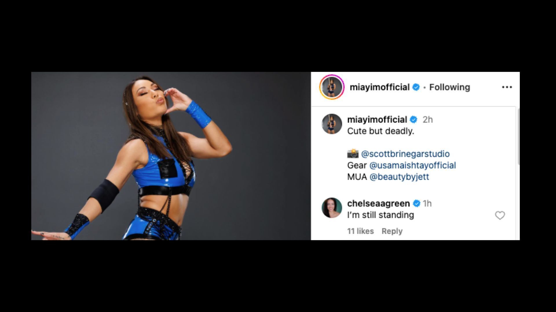 Green mocks Michin on social media following RAW. [Image credit: Instagram]