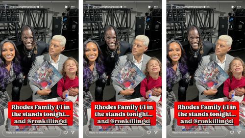 Rhodes shares a family photo with R-Truth ahead of RAW. [Image credit: Screenshot of Cody Rhodes' Instagram story]