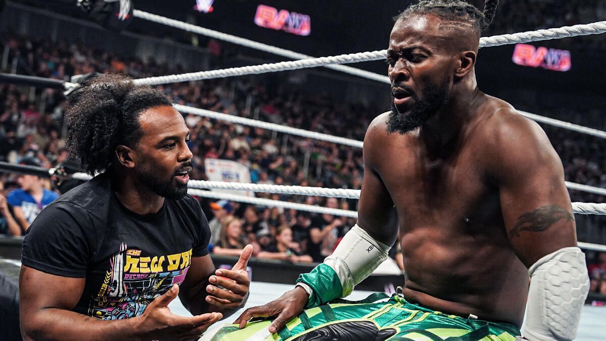 Kofi Kingston (right) with Xavier Woods on RAW (Picture Courtesy: WWE.com)