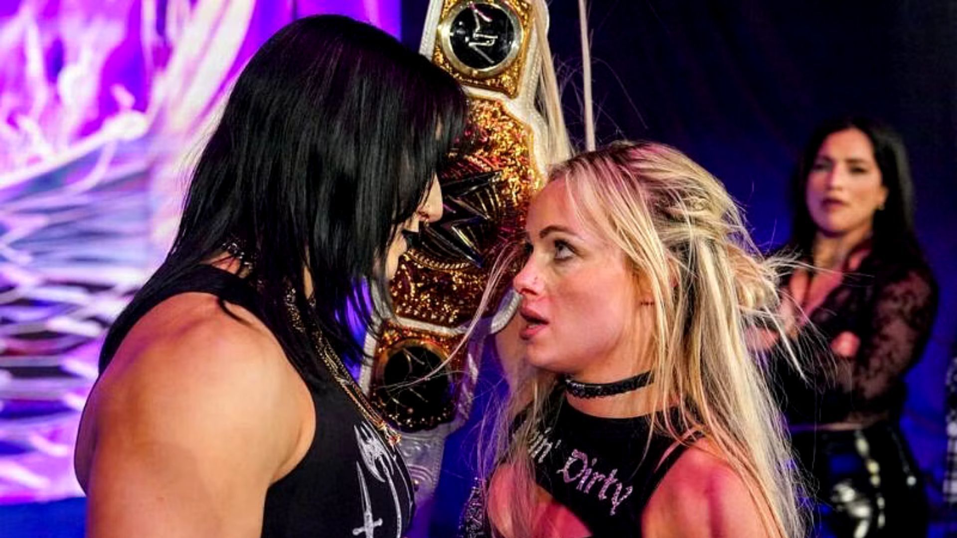 Liv Morgan and Rhea Ripley face off at Saturday Night