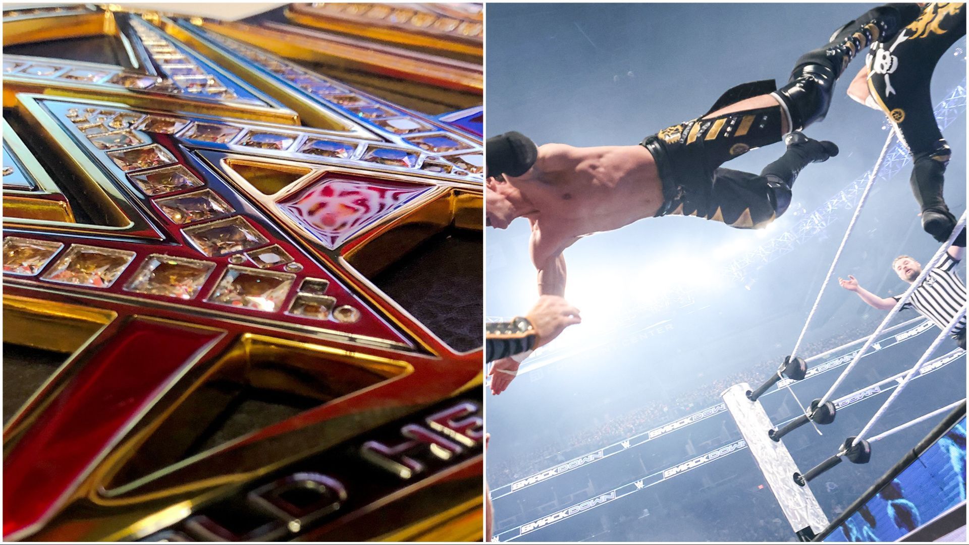 WWE championship on display, SmackDown Superstars in action