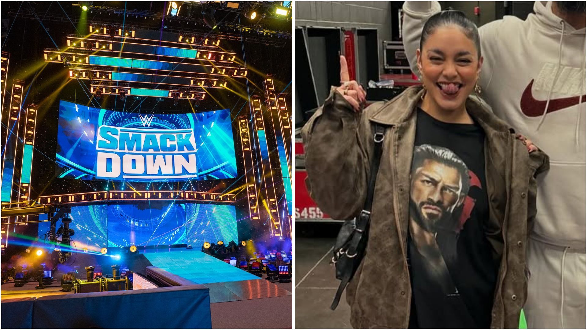 Vanessa Hudgens is a fan of WWE. (Photos: WWE on Facebook and @vanessahudgens on Instagram)