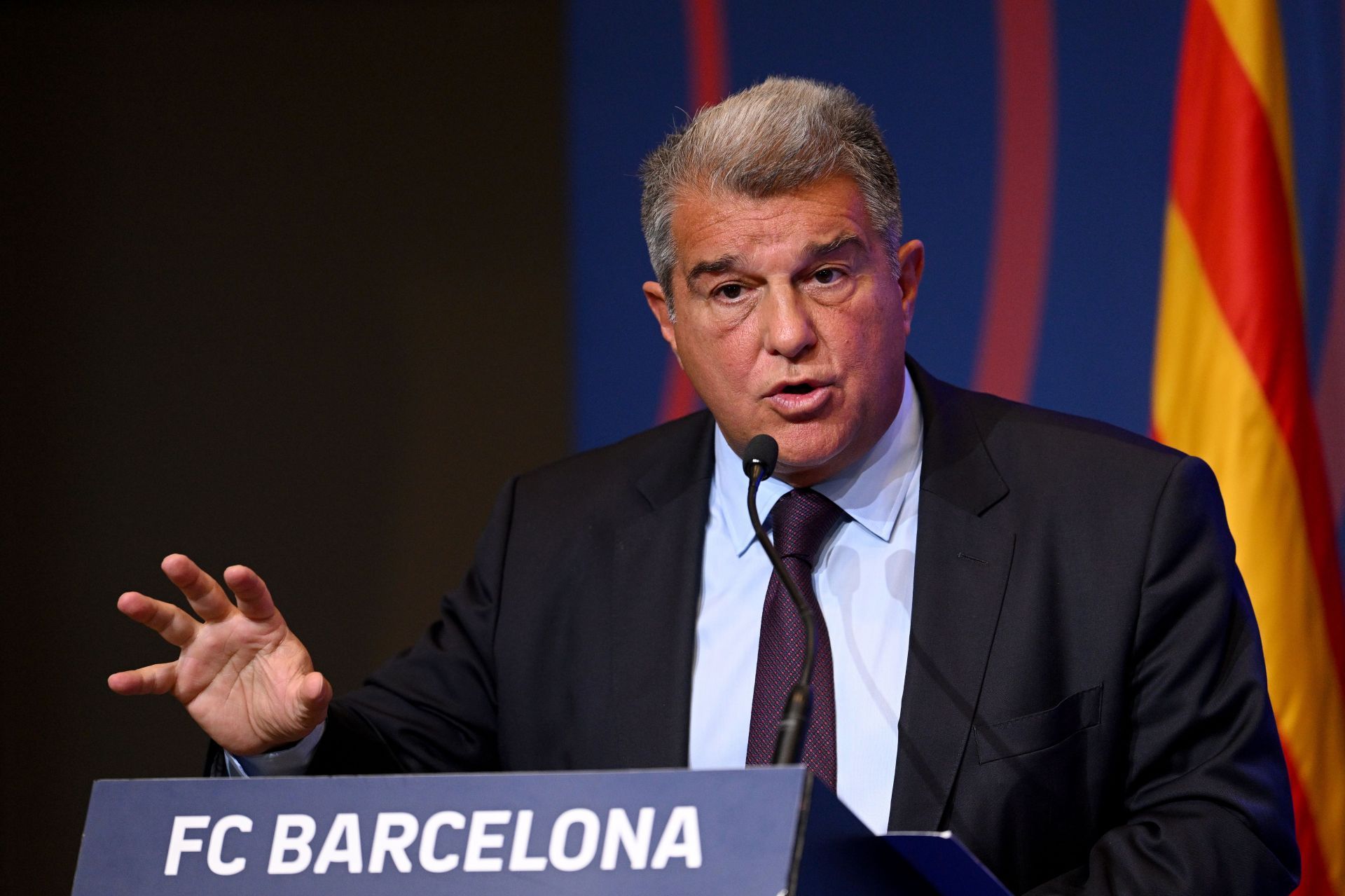 FC Barcelona President Joan Laporta Press Conference - Source: Getty