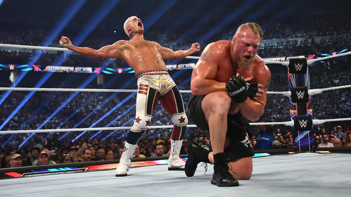 Cody Rhodes defeated Brock Lesnar at SummerSlam 2023. [Image via WWE.com]