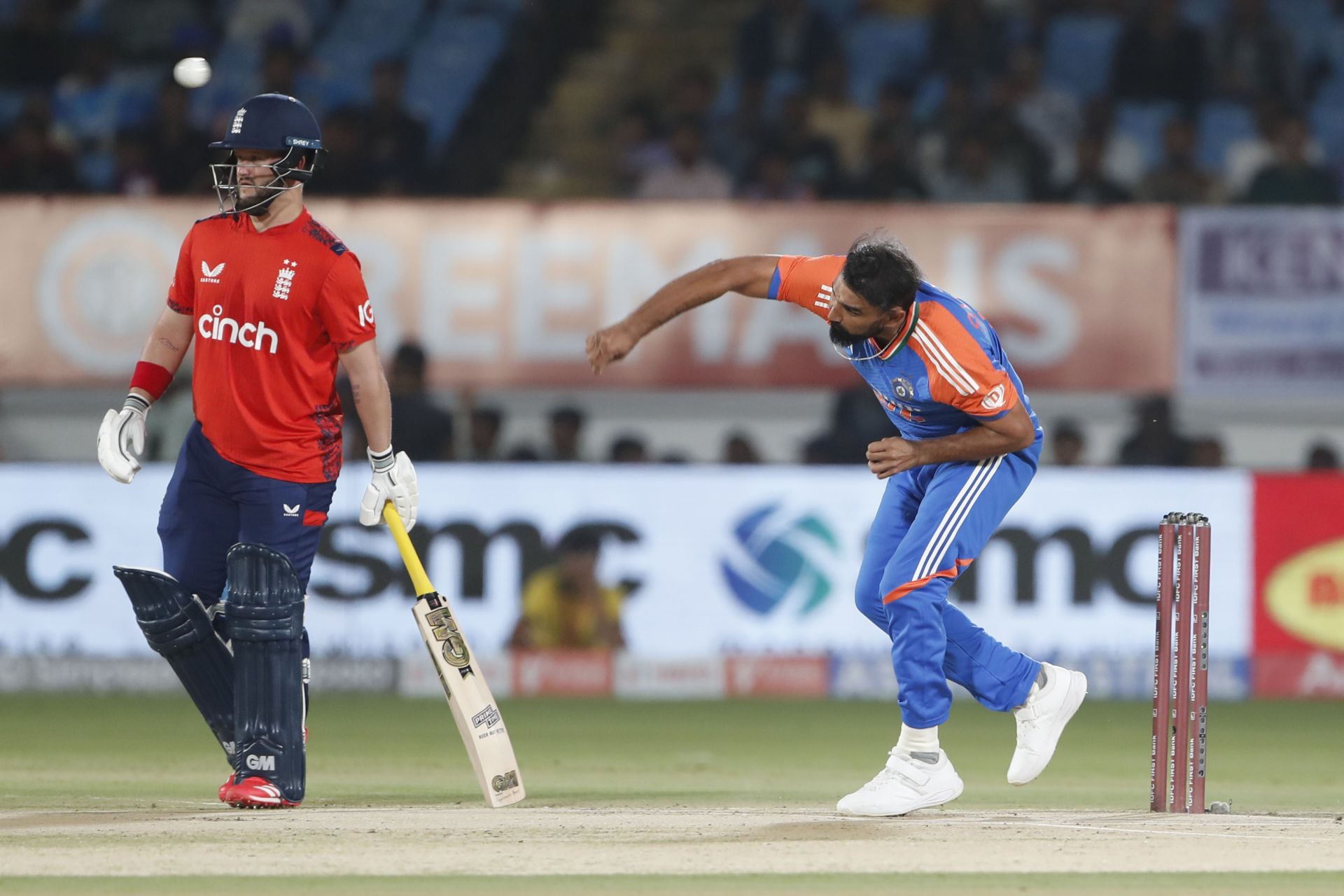 Mohammed Shami conceded six runs in his first over. [P/C: Getty]