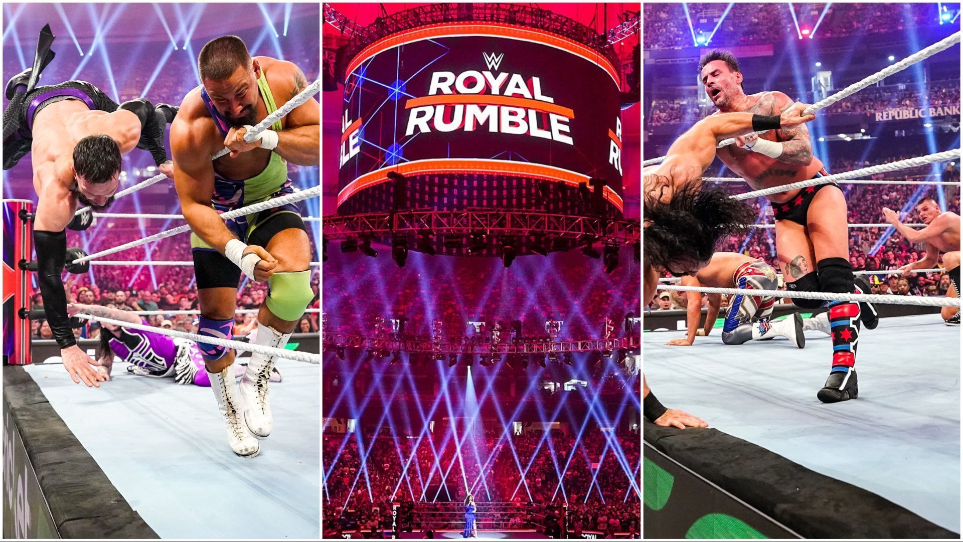 WWE Superstars in action during the Royal Rumble