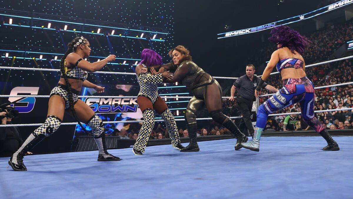 Fatal Four-Way match on SmackDown! (image from WWE.com)