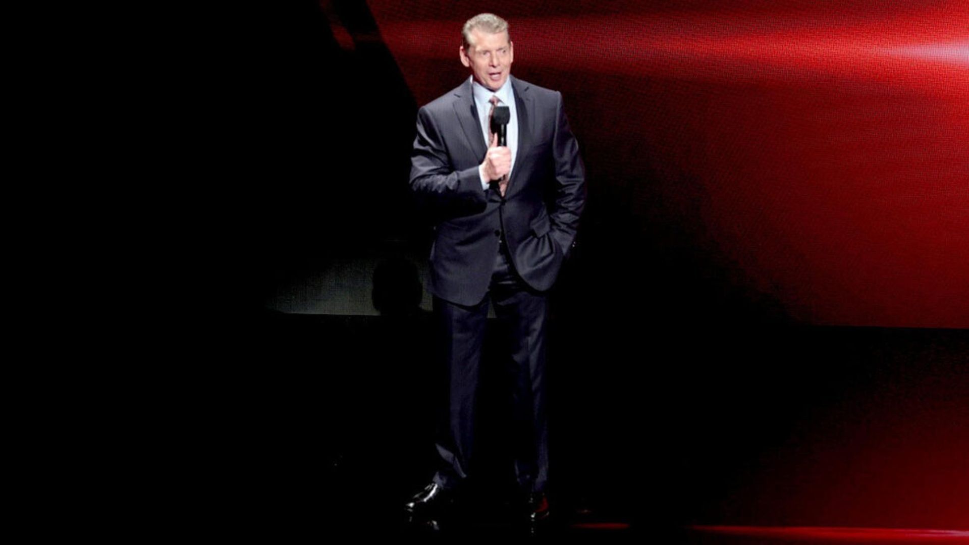 Vince McMahon addresses a WWE media event (Image via WWE.com).