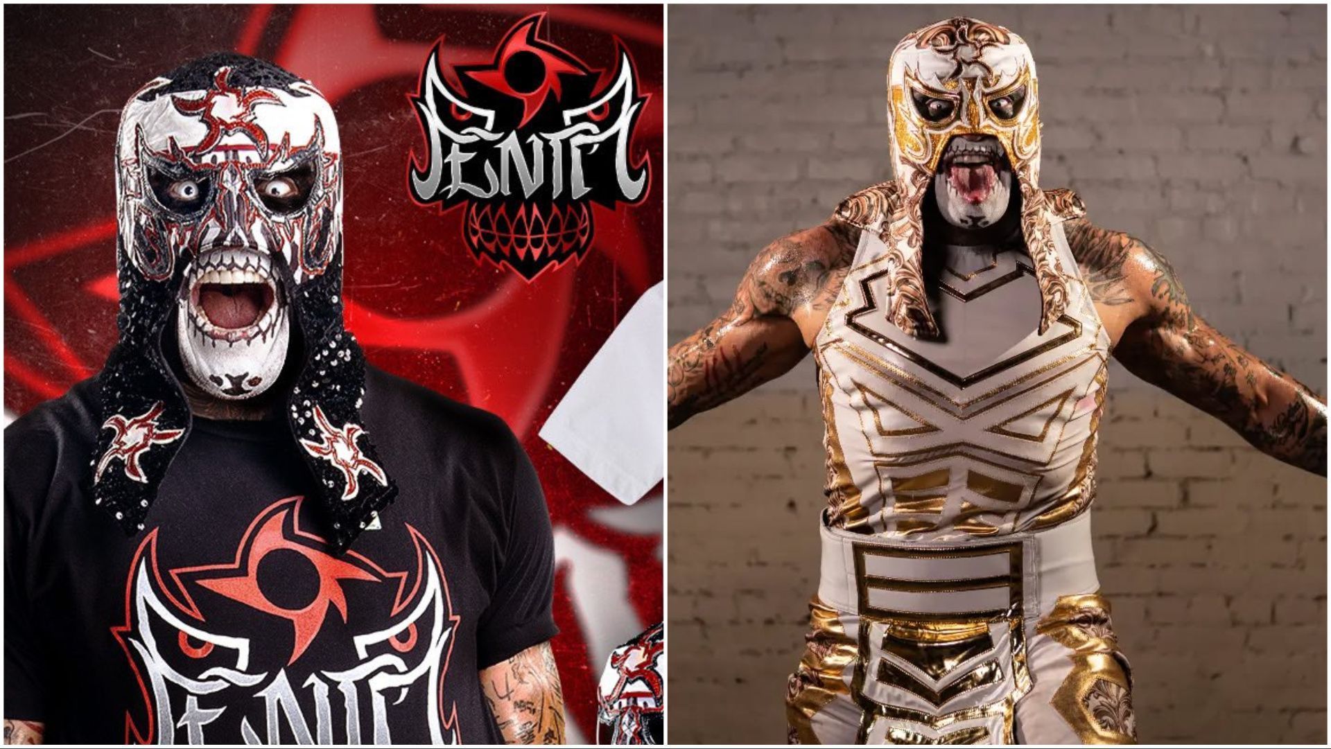 Penta aka Pentagon Jr. posing for WWE Shop