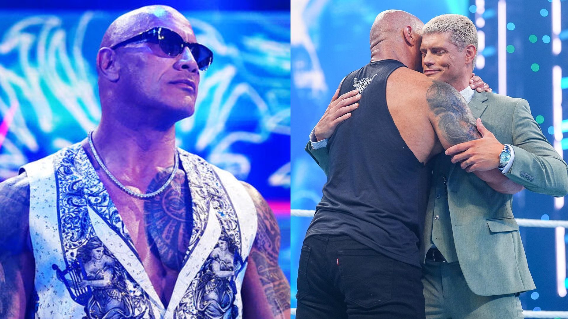 The Rock and Cody Rhodes hugged back in 2024 (Image Credits: WWE.com)