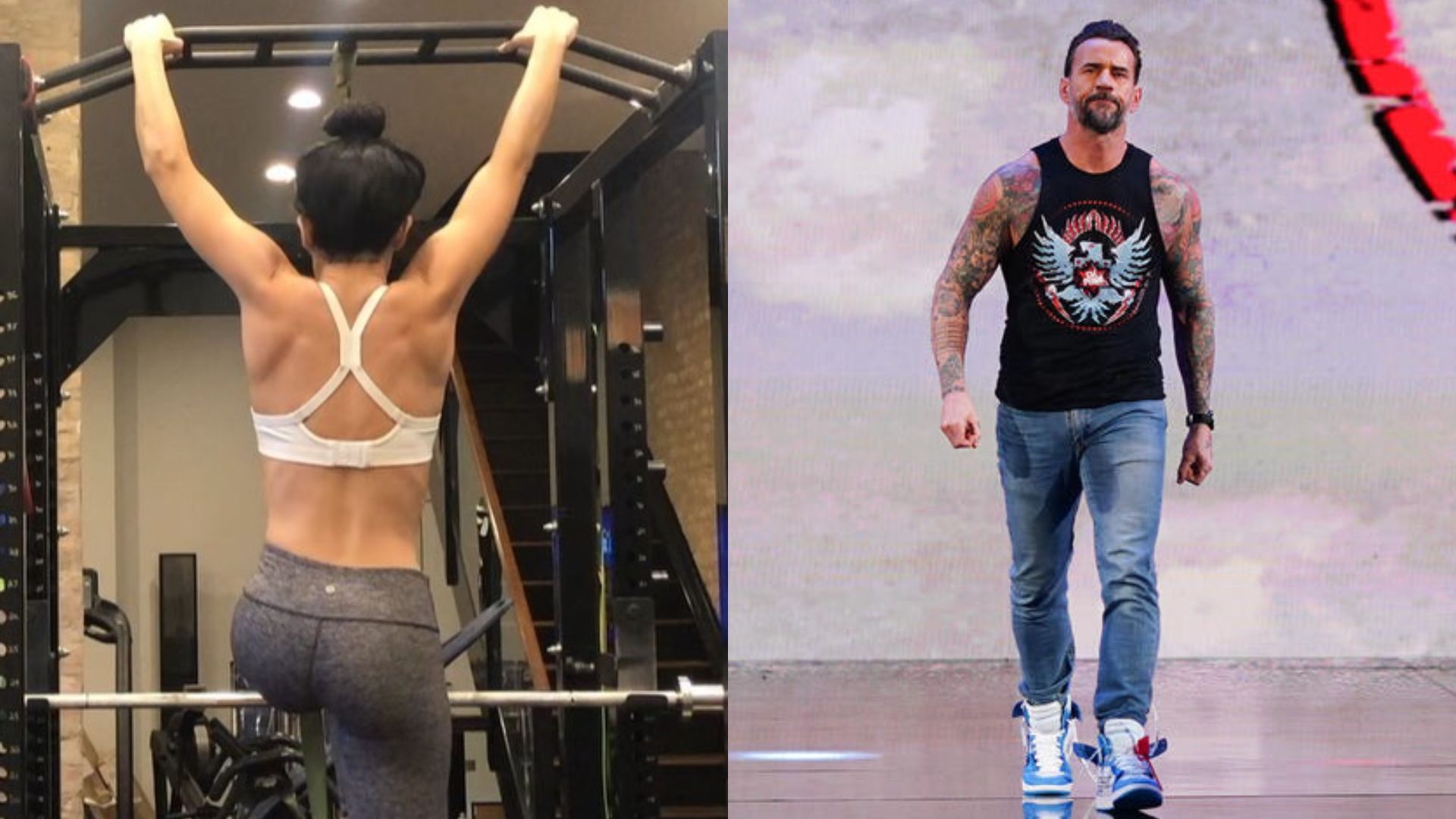 Former Divas Champion (left), CM Punk (right). [Photos via - The star