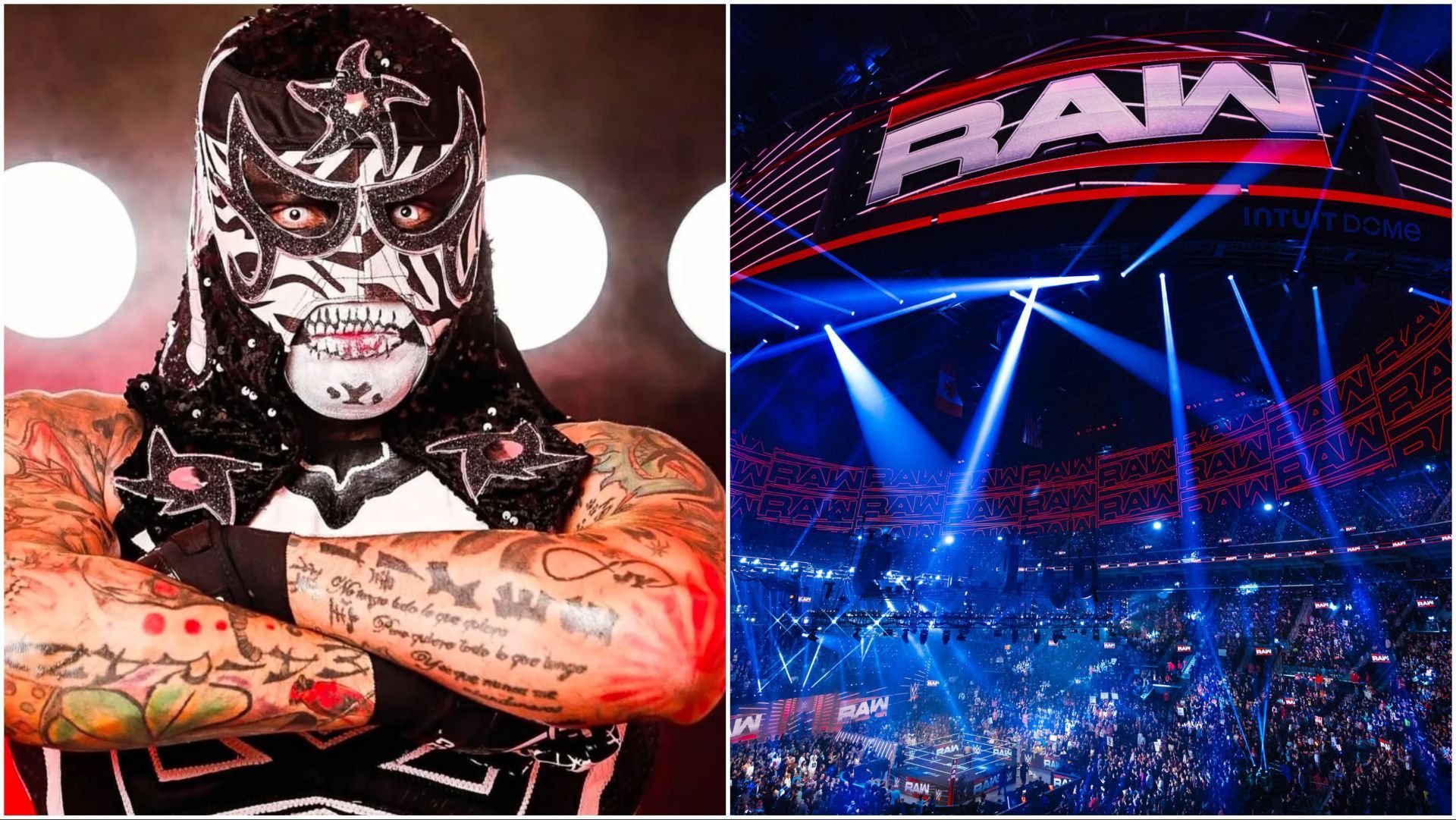 Penta aka Pentagon Jr., the WWE RAW Netflix set