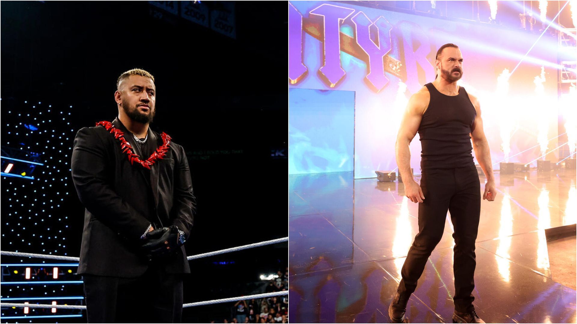 Solo Sikoa (left); Drew McIntyre (right) [Images from WWE.com]