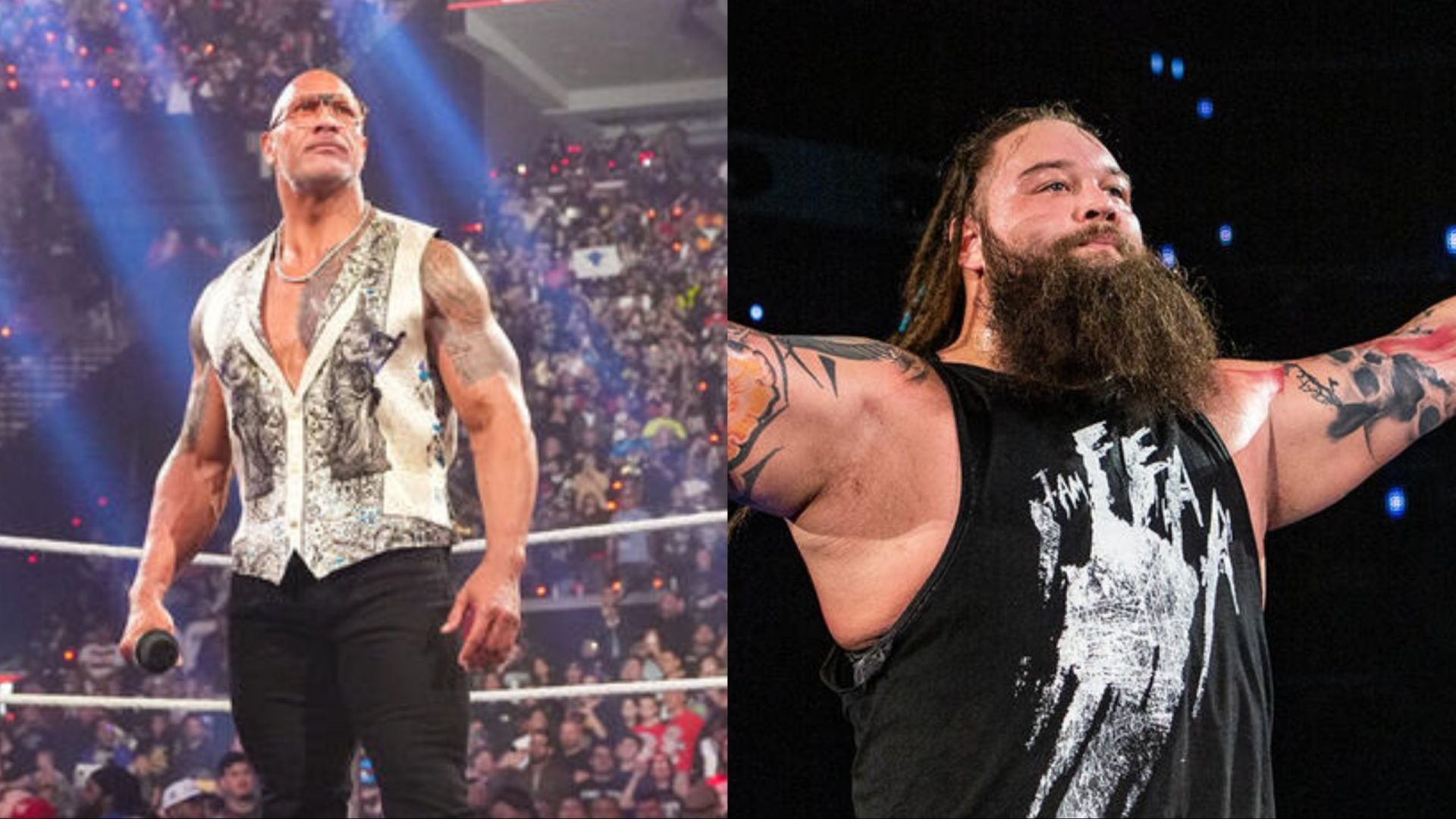 The Rock and the late Bray Wyatt (Photo credit: WWE.com)