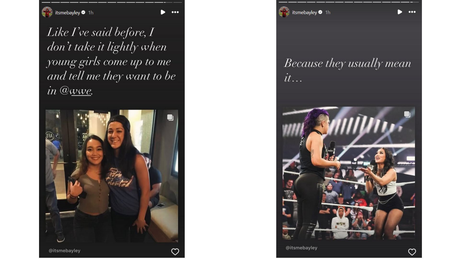 Screenshot of Bayley&#039;s post with Roxanne Perez on Instagram Stories (Photo Credits: Bayley on Instagram)