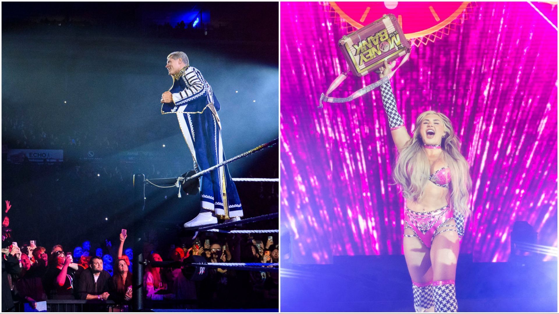 Cody Rhodes and Tiffany Stratton at WWE UK live events