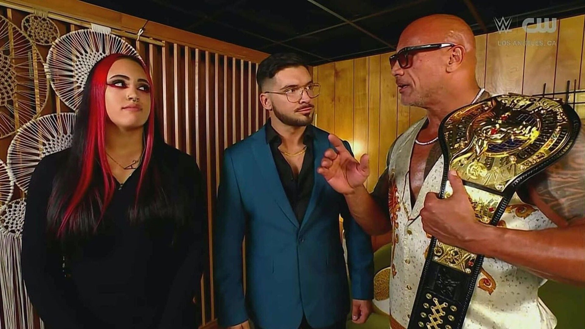 Ava, Ethan Page, and The Rock on WWE NXT