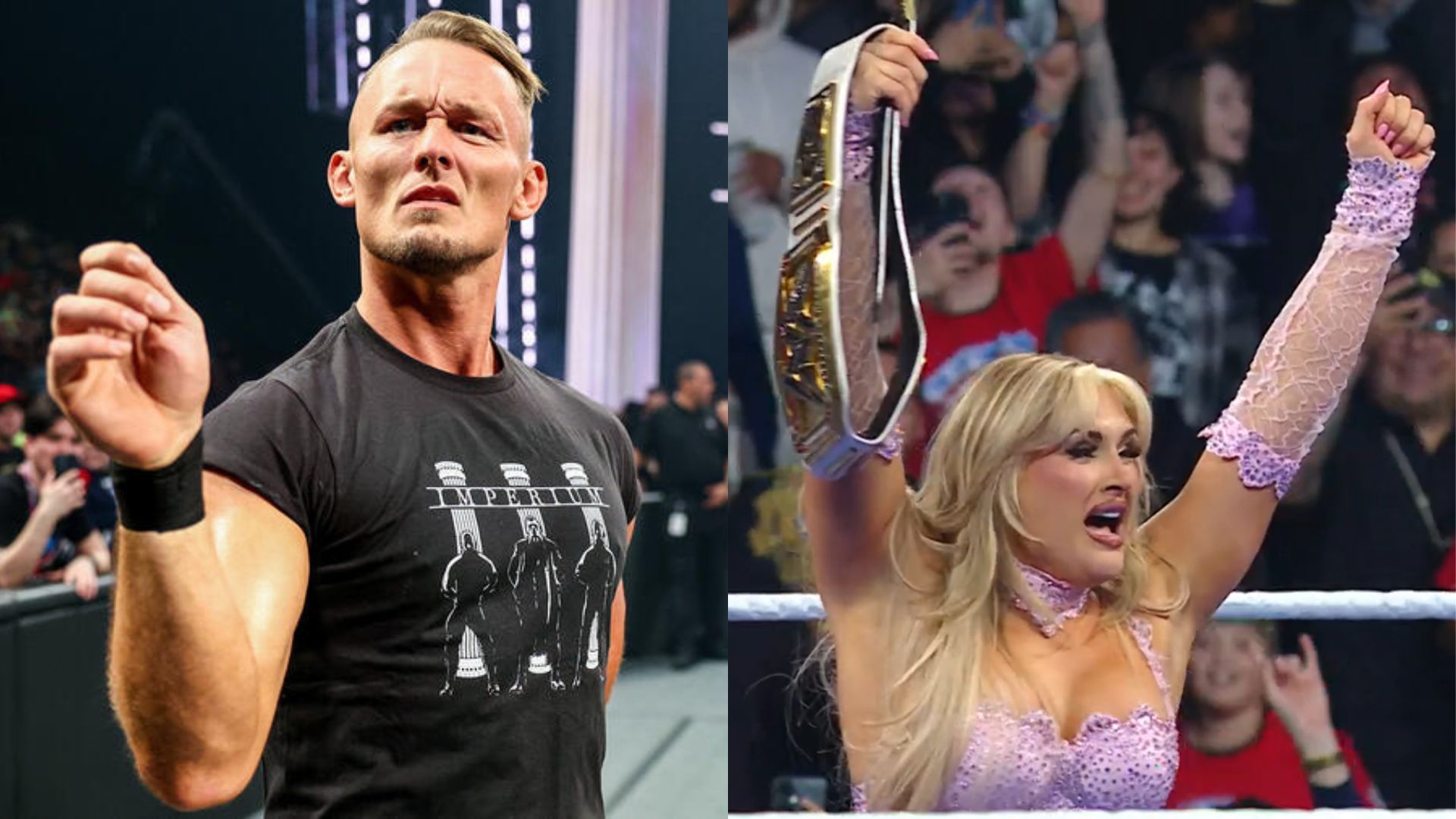 Ludwig Kaiser (left), Tiffany Stratton (right) (Image Credits: WWE.com)