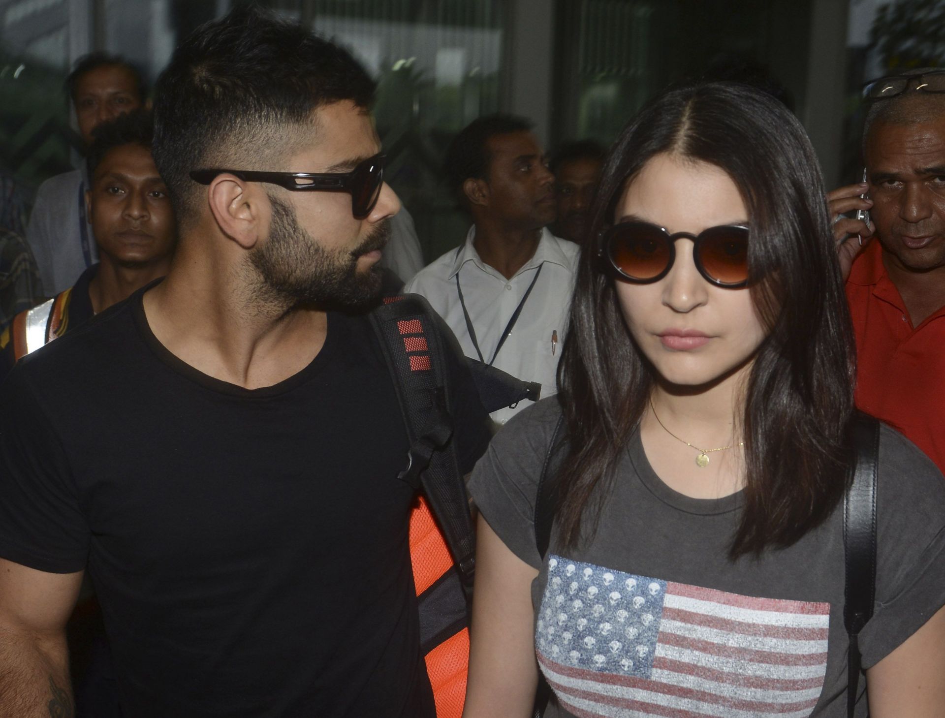 Bollywood Actor Anushka Sharma And Virat Kohli Arrive At Kolkata For IPL Inaugural - Source: Getty