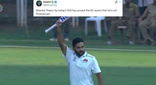 "We need him in the India Test Team" - Fans erupt as Shardul Thakur scores century for Mumbai in Ranji Trophy match vs J&K after big guns fail