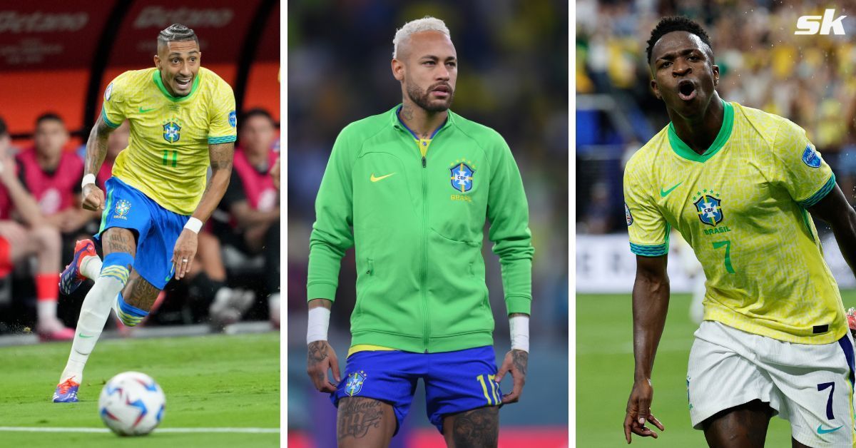 L to R: Raphinha, Neymar and Vinicius (All images sourced from Getty)