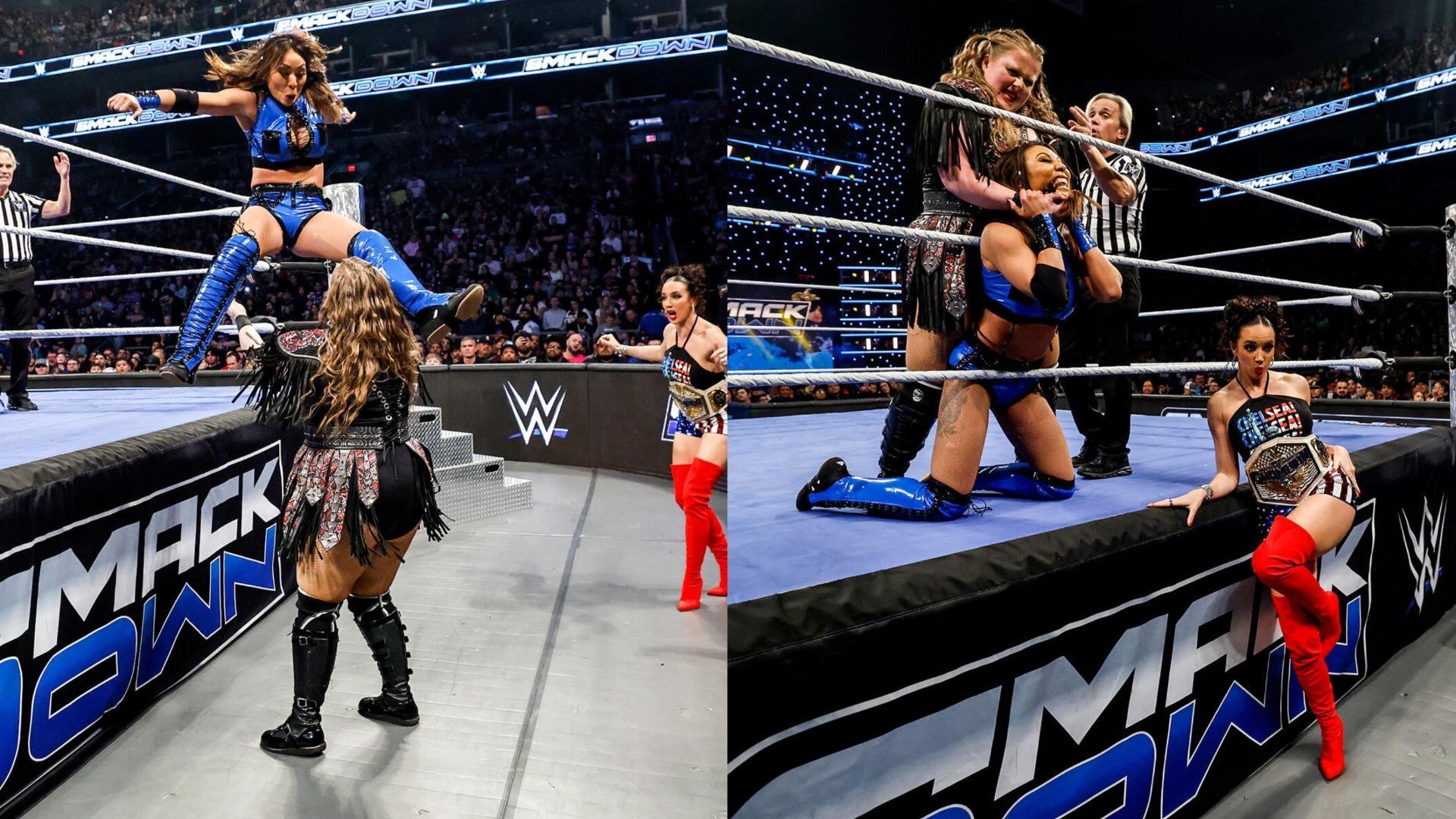 SmackDown this week saw Michin square off against Piper Niven (Images via WWE.com).