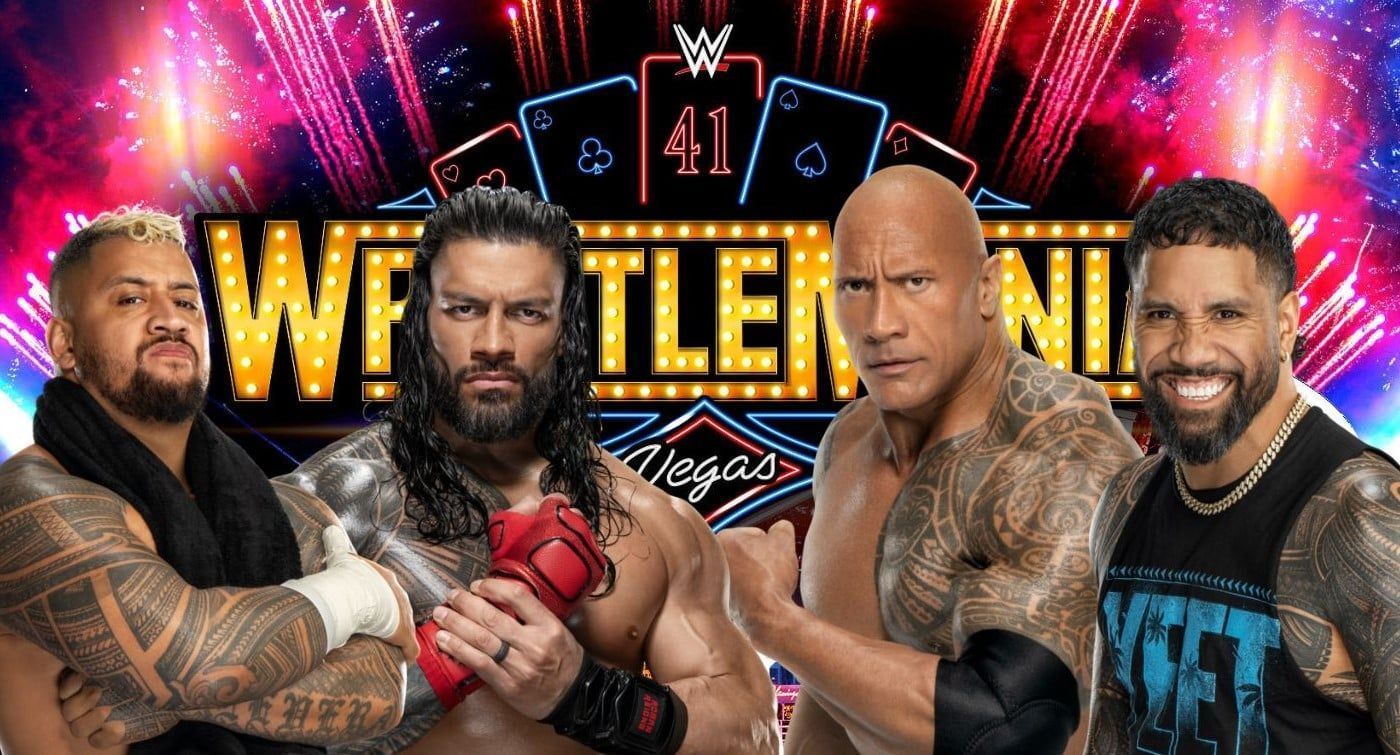 (From left to right) Solo Sikoa, Roman Reigns, The Rock, and Jey Uso [Image Credits: WWE.com]