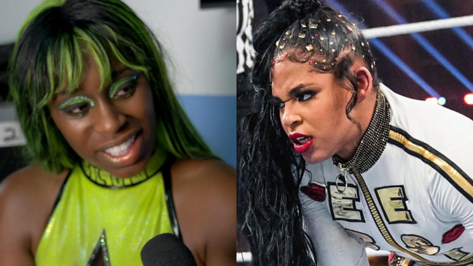 Naomi and Bianca Belair (Images via WWE.com)