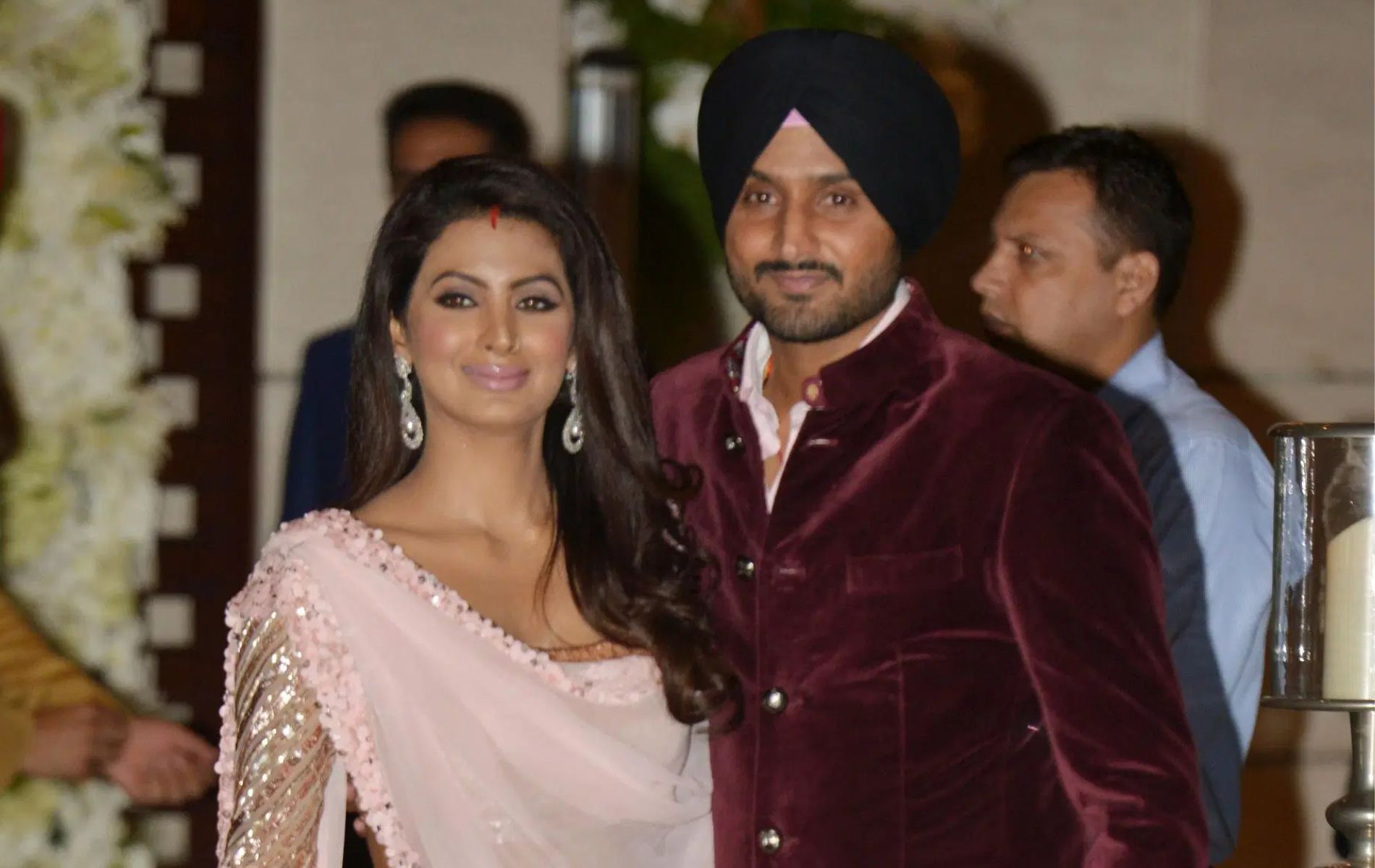 Harbhajan Singh (right) with his wife Geeta Basra. (Pic: Getty Images).