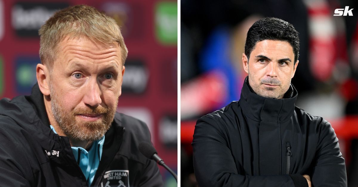 West Ham boss Graham Potter (left) and Arsenal boss Mikel Arteta (right)