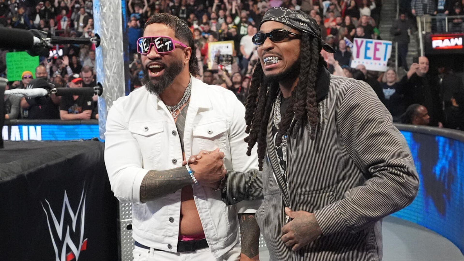 Jey Uso with Quavo on Monday Night RAW this week [Image: WWE.com]