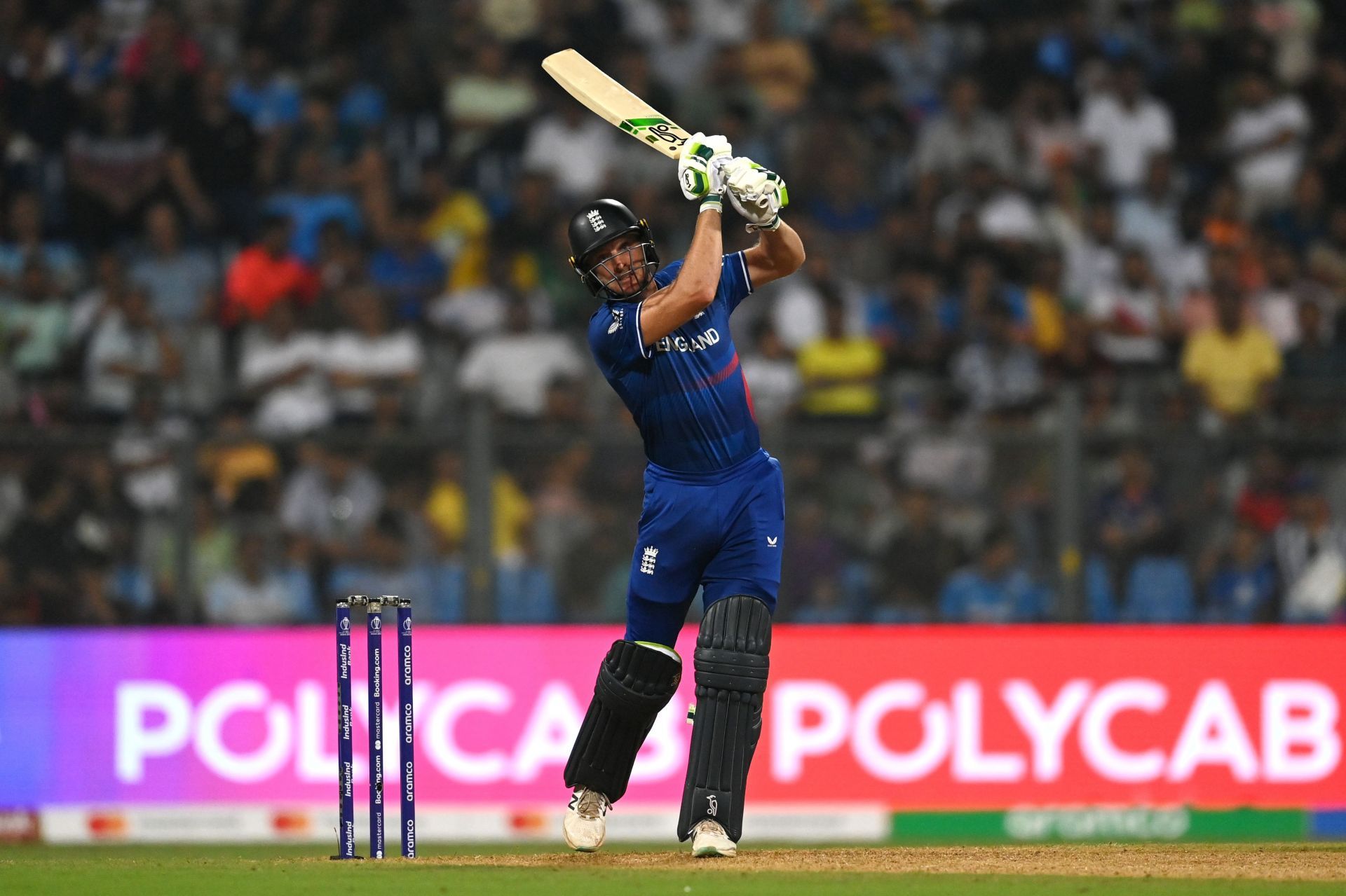 Jos Buttler plays a shot during the 2023 World Cup. Source: Getty