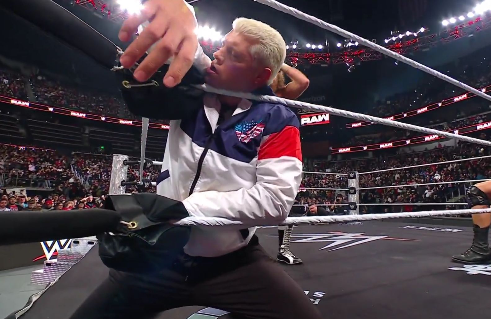 Cody was attacked after RAW went off the air (Pic Courtesy: WWE on X)