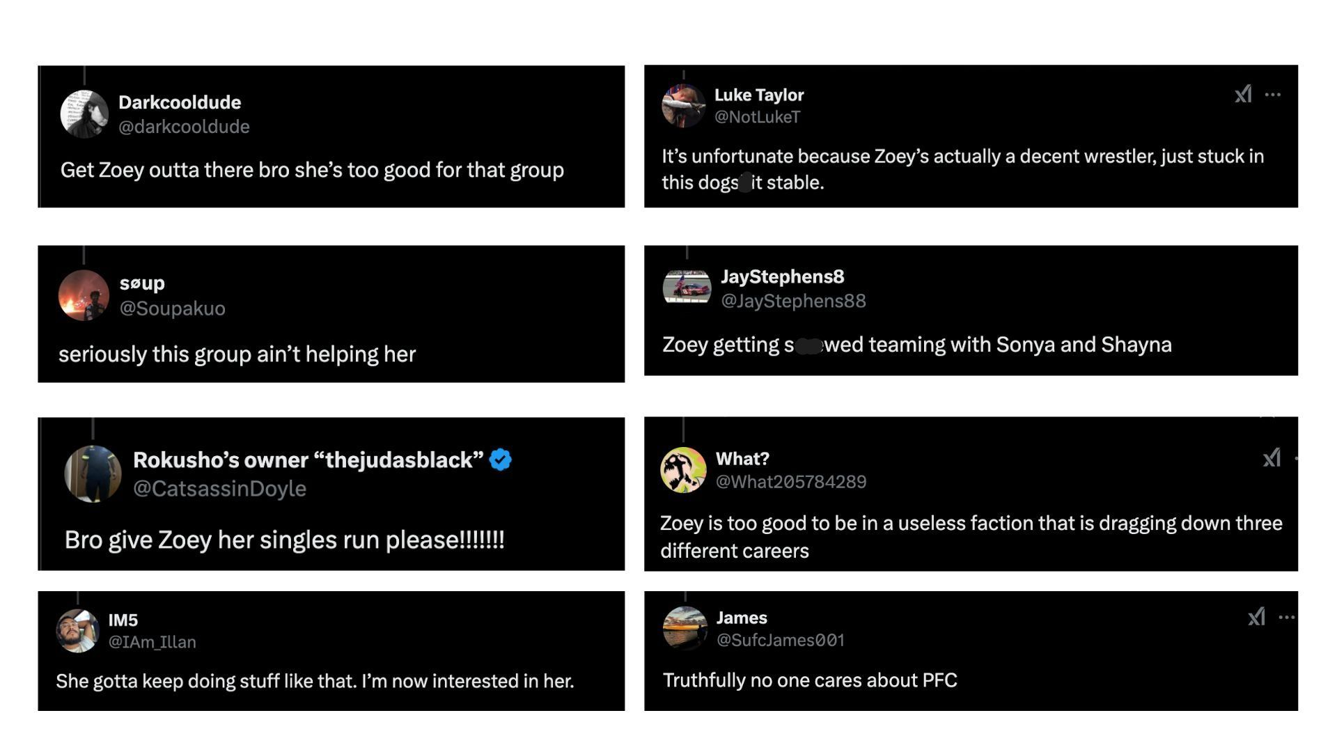 Screenshot of reactions from several fans on X/Twitter