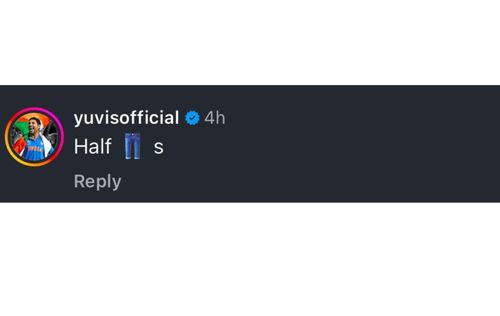 Screenshot of Yuvraj Singh's comment on Rishabh Pant's post. (Image Source: Instagram)