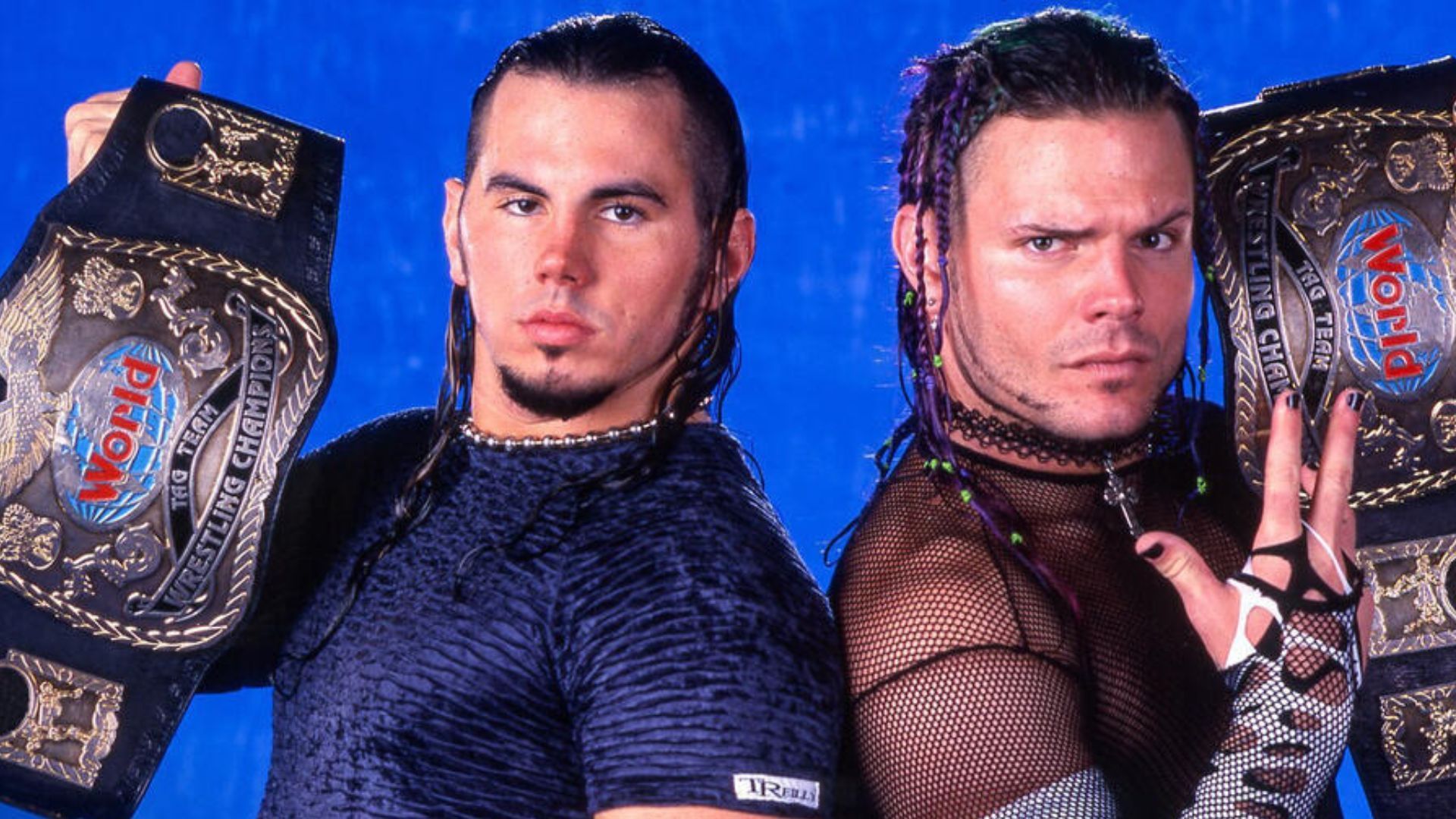 The Hardy Boyz with the WWE Tag Team titles! [Image credit: WWE.com]