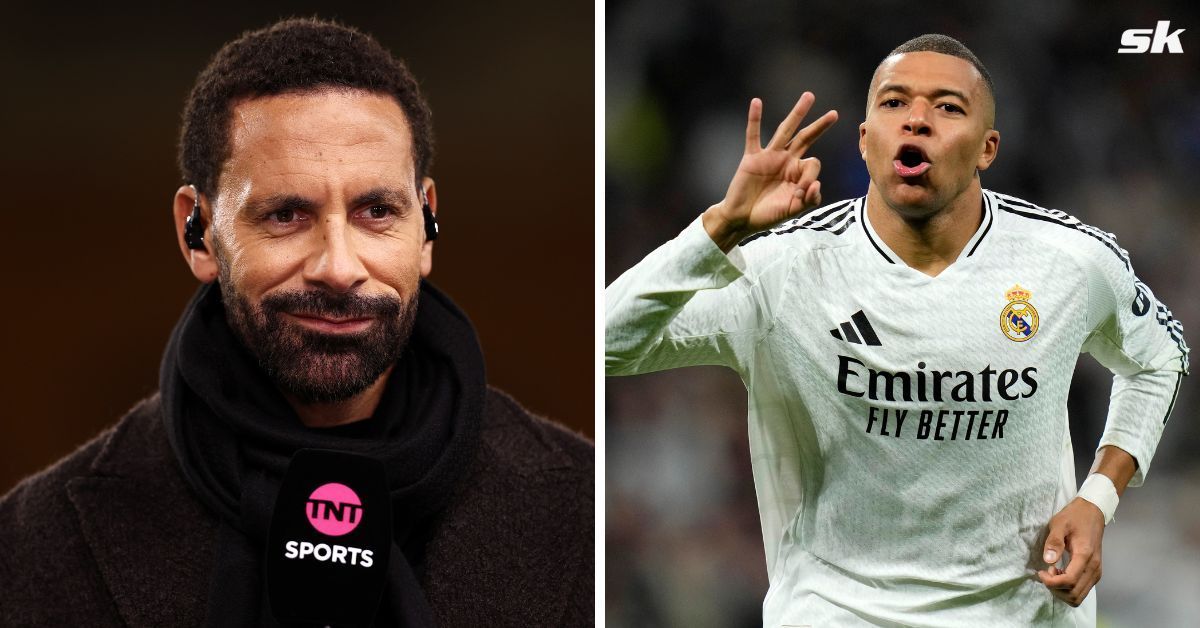 Rio Ferdinand responds hilariously to Kylian Mbappe getting better of Man City star (Both images from Getty)