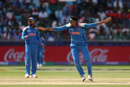 Axar Patel picked up two wickets in his very first over, but was denied a hattrick owing to a dropped catch - Source: Getty