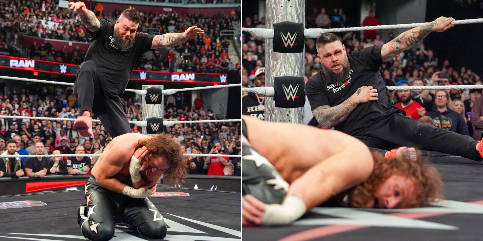 Kevin Owens betrayed Sami Zayn again on RAW (Images via WWE.com)