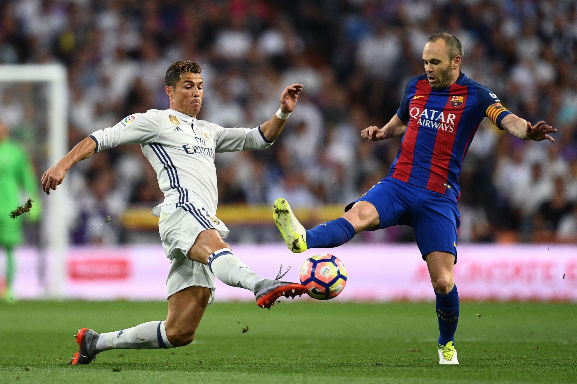 L to R: Cristiano Ronaldo and Andres Iniesta - Source: Getty