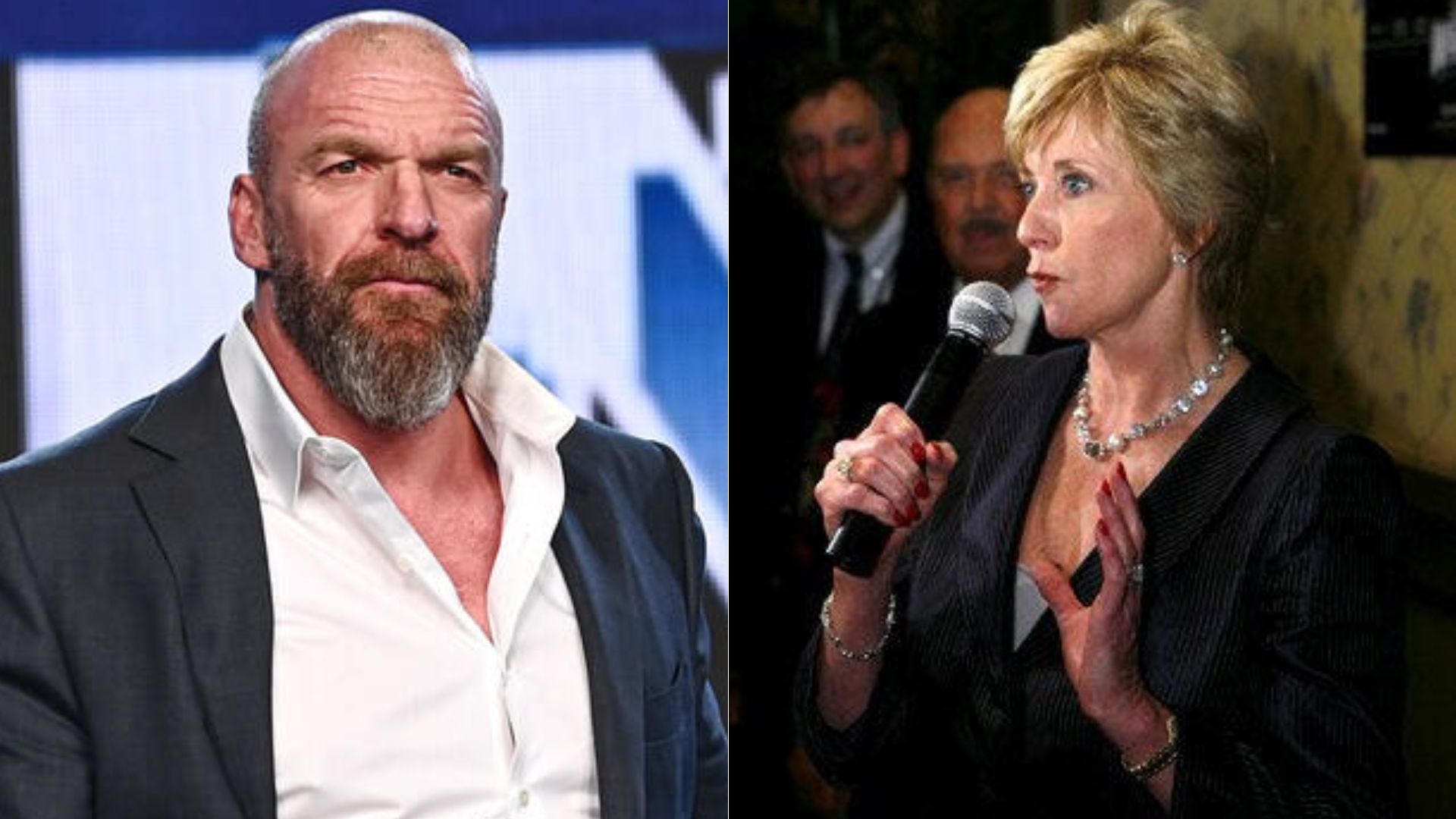 Triple H (left); Linda McMahon (right) [Image Credits: wwe.com]