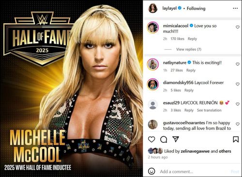 Screenshot of Michelle McCool's comment on Layla's post (Photo Credit: Layla on Instagram)