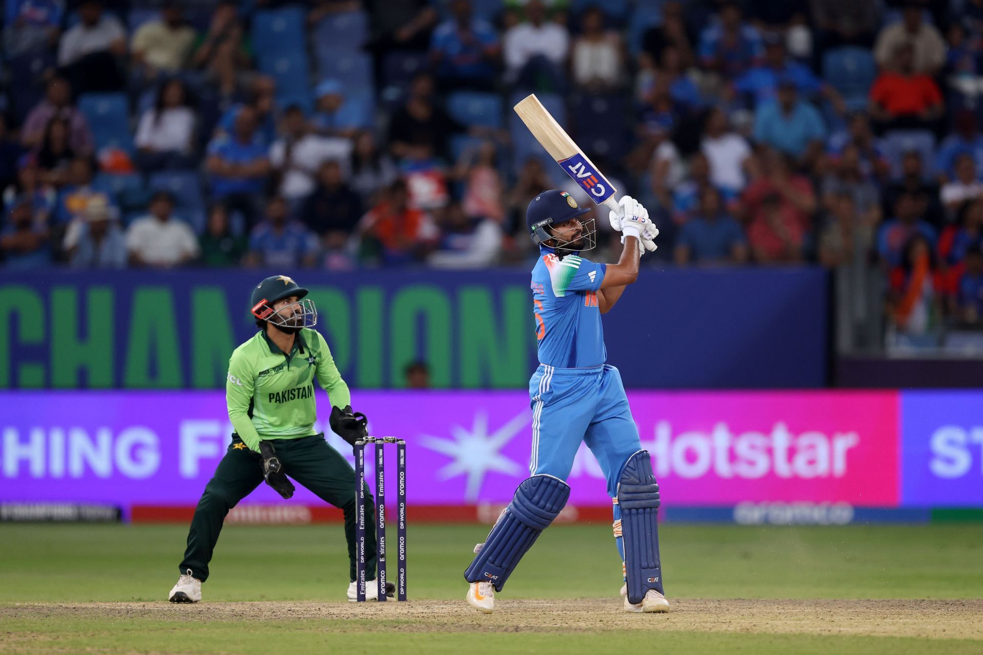 Shreyas Iyer struck five fours and a mighty six during his 56-run knock. [P/C: Getty]