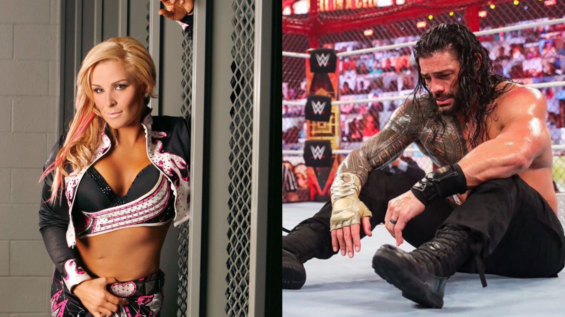 Natalya (L) and Roman Reigns (R) [Images from WWE.com]