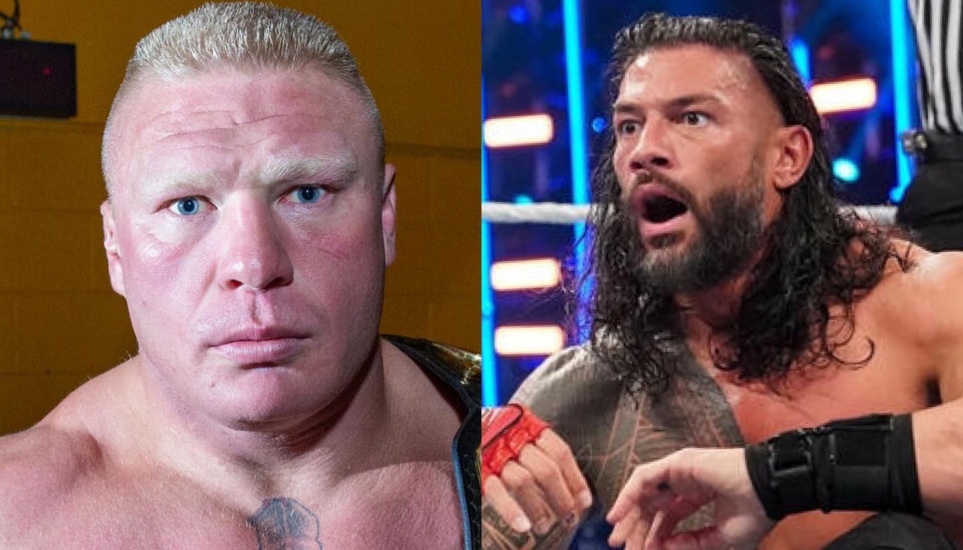 Brock Lesnar (left), Roman Reigns (right)   [Image Credits: wwe.com]