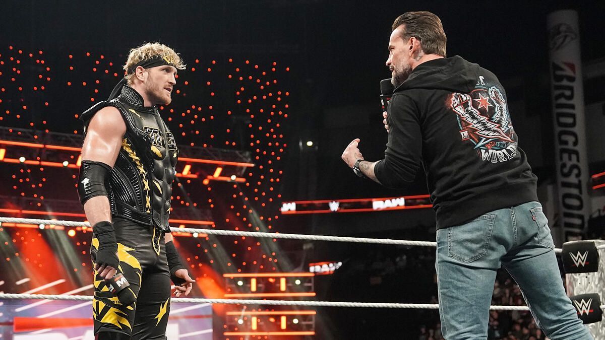 CM Punk and Logan Paul on RAW (Photo credit: WWE.com)