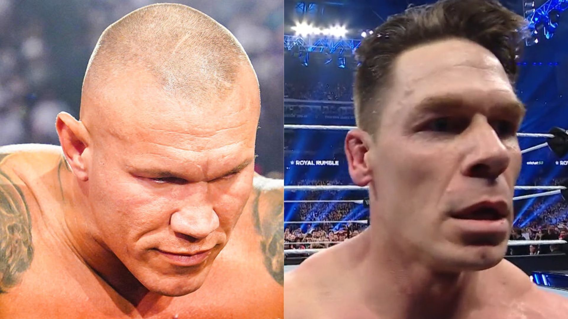 Randy Orton; John Cena (Images via WWE.com and @WWE on X)