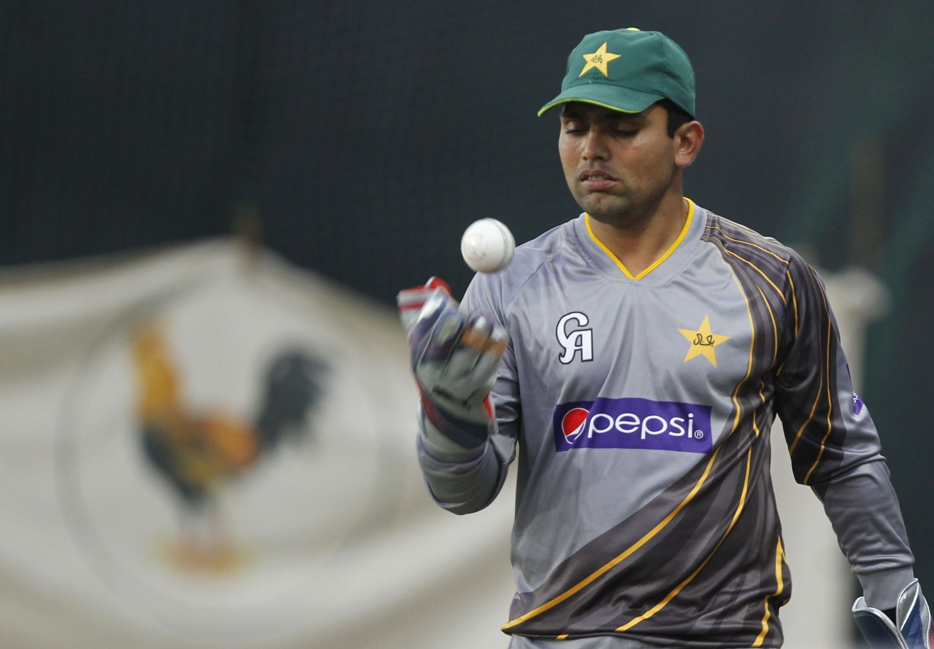 Kamran Akmal during a practice session for Pakistan in 2012 - Source: Getty