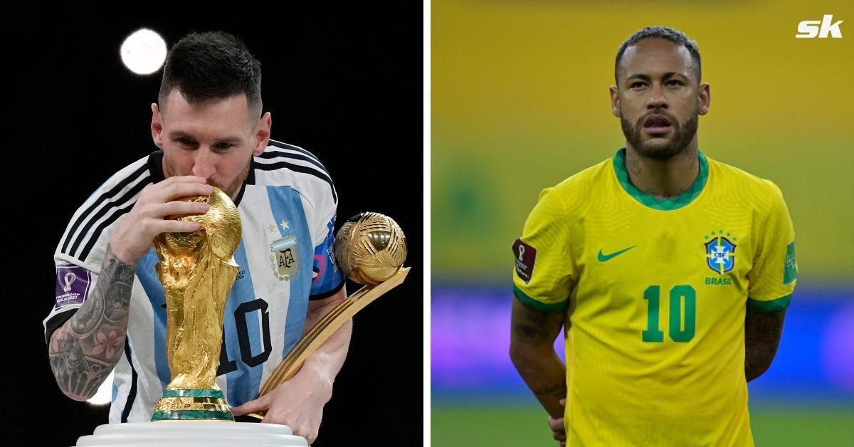 &quot;Argentina united around Lionel Messi in 2022 to win the World Cup&quot; - Santos boss asks Brazil to rally around Neymar ahead of 2026 WC (Source: Both images from Getty)